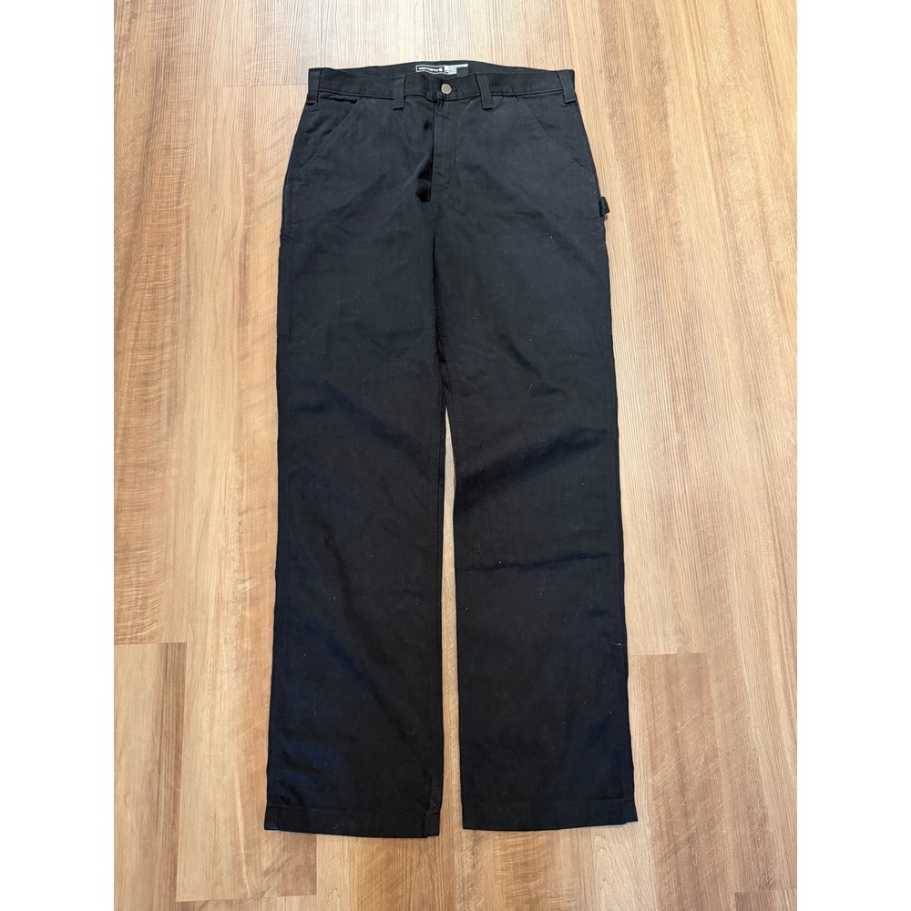 Carhartt Work Pants Mens 34x34 Black B324-BLK Relaxed Fit Canvas Carpenter